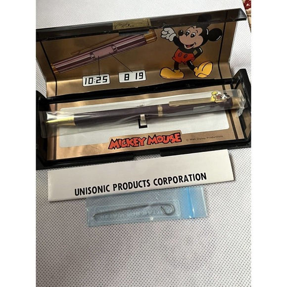 Vintage Mickey Mouse Walt Disney Gold Filled Clock Pen ~Need Ink~ - Picture 2 of 14